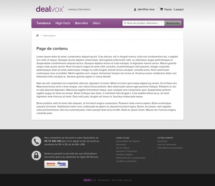 dealvox webdesign page contenu