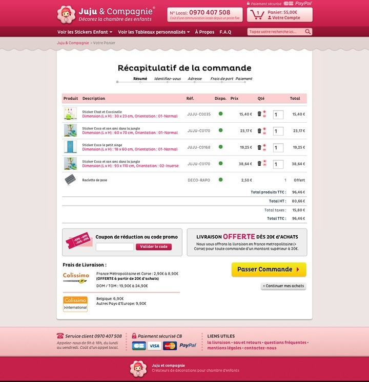 jujuetcompagnie webdesign page panier
