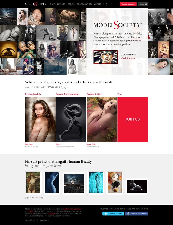 modelsociety webdesign page accueil